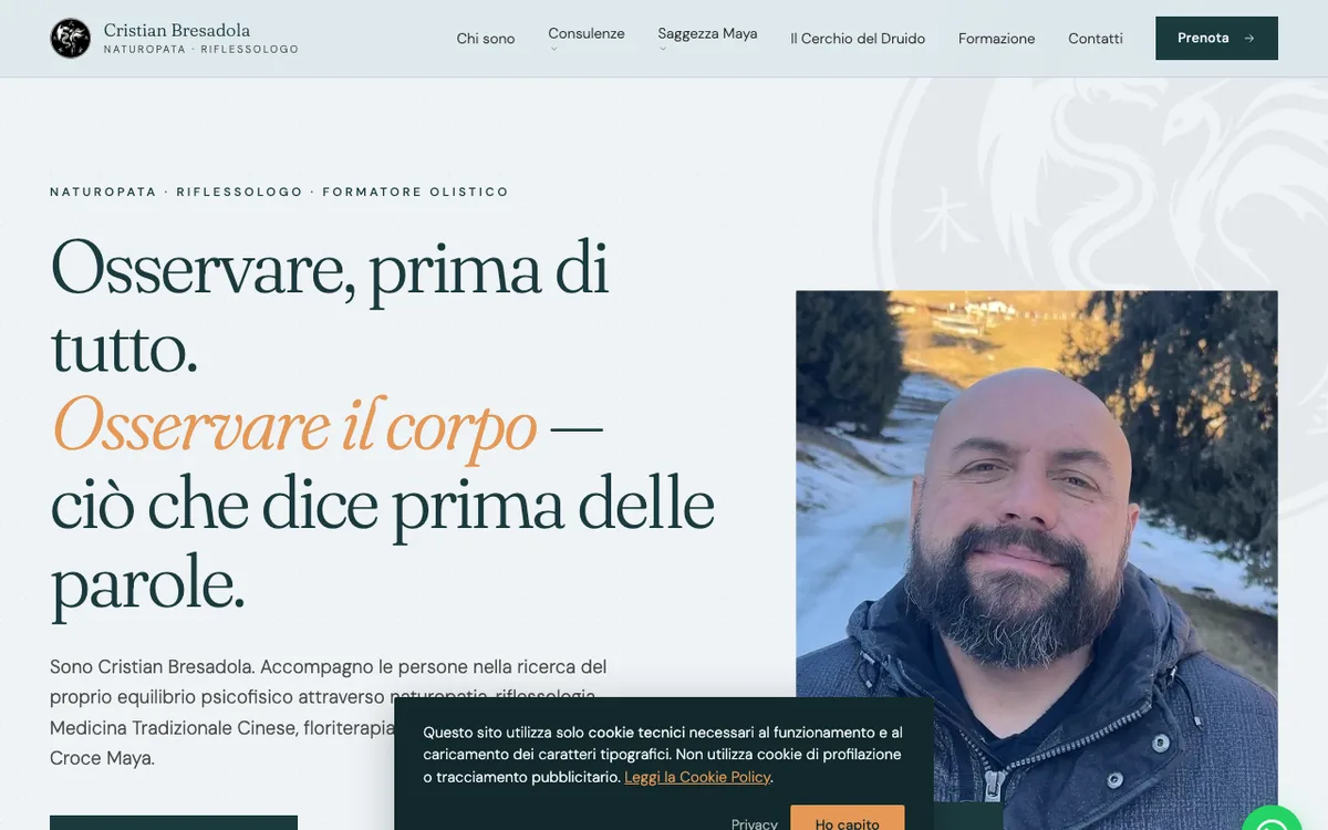 Anteprima del sito cristianbresadola.com realizzato con NosLab